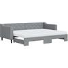 vidaXL Divano letto estraibile con materasso Grigio chiaro 80x200 cm Tessuto