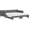 vidaXL Divano letto estraibile con materasso Grigio scuro 100x200 cm Tessuto