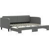 vidaXL Letto da giorno allungabile grigio scuro 90x200 cm in tessuto