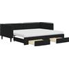 vidaXL Divano letto estraibile con cassetti Nero 90x200 cm Velluto