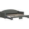 vidaXL Letto da giorno allungabile grigio scuro 90x200 cm in tessuto