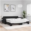 vidaXL Divano letto estraibile con materasso Nero 100x200 cm Velluto