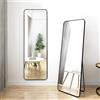 ModernHome Specchio da terra 159 cm con possibilità di aggancio alla parete, telaio in alluminio, nero