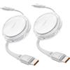 iOttie Cavo USB-C retrattile iOttie da 100 W, bianco, confezione da 2