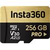 Insta360 Scheda di memoria microSDXC Insta360 da 256 GB, professionale, V30, A2, UHS-I, velocità di lettura/scrittura di 90 MB/s