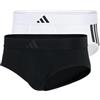 Adidas Adidas Herren Unterwäsche Slip 2er Pack - Low Rise Brief (2pk) - Active Flex Cotton 3 Stripes Intimo Uomo