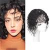 XFSRG Topper per Capelli Ricci Frangia Finta con Clip Parrucca da Donna Topper Capelli Sintetici Copertura Superiore Naturale per Volume e Styling Quotidiano