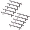 Emuca 9163651 Maniglia per mobile diametro Ø12mm, CC 160mm, Acciaio, Nichel satinato, Set di 10