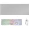 Mars Gaming MCPXWES, Lingua Spagnola, Combo H-Mech FRGB Tastiera, Ultralight Mouse 10000DPI & XXL Mousepad, Nero