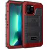 Beeasy Cover per iPhone 13 Pro IP68 Impermeabile Custodia Militare Antiurto Resistente 360° Metallo Armor Protezione Schermo Integrata Rugged Robusta Indistruttibile Subacquea Antipolvere Rosso