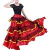 KBOPLEMQ Gonna da ballo da donna con flamenco, gonna spagnola con balze, abbigliamento da danza per adulti, lunga latina, standard, per sala da ballo, rock, per carnevale, feste