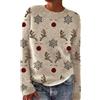 Generic Divertenti maglioni natalizi da donna, a maniche lunghe, con stampa di renne, maglioni invernali in cashmere, maglioni di lana, Rosso, 5XL