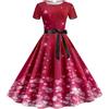 YOSUWOAI Abito da donna vintage da ballo, elegante San Valentino, a maniche corte, anni '50, da sera, da ballo, in stile retrò, per feste, da cocktail