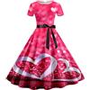 YOSUWOAI Abito da donna vintage da ballo, elegante San Valentino, a maniche corte, anni '50, da sera, da ballo, in stile retrò, per feste, da cocktail