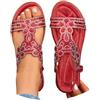 KBOPLEMQ Sandali estivi da donna stile Boho con cristalli, sandali ortopedici romani, zeppa elegante, sandali estivi con tacco di grandi dimensioni, sandali romani comodi, sandali da spiaggia per ragazze, O