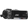 Yctze Videocamera HD con Zoom Ottico 4K 10X, Touch Screen IPS da 3 MP, Videocamera Anti-shake, Anti-shake a 6 Assi, Porta Hot-shoe per i Viaggi