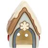 THUN, Porta Tea-Light, Casetta con Vischio in Ceramica, Linea Inverno Incantato, Accessorio tè da Collezione per Cucina, Idea Regalo per Natale, 9.4 x 9.6 x 12 cm