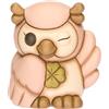 THUN - Gufo con Quadrifoglio rosa, ceramica