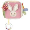 THUN - Gioco cubo in tessuto - Esterno: 97% Poliestere, 2% cotone, imbottitura 100% poliestere + PE - Collezione Baby Dolce Fattoria - 14 x 14 cm