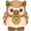 THUN - Gufo con Quadrifoglio marrone, ceramica