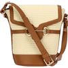 THUN - Borsa secchiello in paglia ed ecopelle, Materiale principale 65% PP, 35% cotone, Fodera 100% Poliestere, Rifiniture 100% Poliestere, Metallo, Collezione Sempre con Me, 11.5 x 9.5 x 17.5 cm