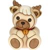THUN, Teddy Vestito da Renna in Ceramica Decorata a Mano, Versione Media, Addobbo Natalizio, Idea Regalo, 9.5x9x13.2 cm h