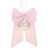 THUN, Fiocco Nascita Lei in Cotone e Poliestere, Linea Baby, Idea Regalo per Bambini e Neonati, Fiocco 15 x 12 cm, Nastri 16 x 16 cm