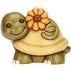 THUN, Tartaruga Betta con Calendula in Ceramica Decorata a Mano, Versione Grande, 14x10.2x12 cm h