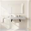 Parama Lavabo sospeso doppia vasca in hpl 120cm effetto marmo calacatta | Baikal
