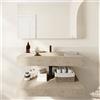 Parama Lavabo sospeso con vasca a sinistra in hpl 120cm effetto cemento | Baikal