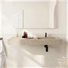 Parama Lavabo sospeso con vasca a destra in hpl 100cm effetto cemento | Baikal