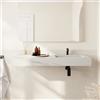 Parama Lavabo sospeso con vasca a destra in hpl 120cm effetto marmo calacatta | Baikal