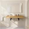 Parama Lavabo sospeso doppia vasca in hpl 120cm rovere miele | Baikal