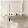 Parama Lavabo sospeso con vasca a sinistra in hpl 100cm effetto cemento | Baikal
