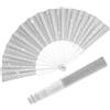 EOSAU Ventaglio pieghevole da donna, con glitter, per ballare, matrimoni, chiesa, festival, EDM, feste, club, rave, accessori (argento)