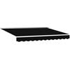 Roanoer Tessuto per tenda da sole nero, 3,5 x 2,5 m, robusto tessuto per tenda da sole in poliestere 240 g/m², copertura di ricambio per tenda da sole con braccio articolato, con mantovana, per