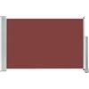 vidaXL Tenda da Sole Laterale Retrattile per Patio Privacy Automatica Schermo Parasole Frangivento 60x300cm in Tessuto PU Marrone Telaio in Ferro