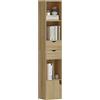 HOMCOM Libreria 6 Ripiani Scaffale con Cassetto 30 x 24 x 158 cm Rovere