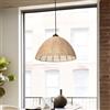 lux.pro Lampada a Sospensione Lampada da Soffitto con Paralume a Campana AxØ 15 x 28 cm Lampada Pendente da Soffitto con Abat-Jour in Rattan - Naturale/Nero