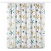SERYUUT Tenda da doccia 180 x 200 cm, impermeabile, antimuffa, PEVA, bagno, vasca da bagno, stella marina, decorazione mare, tenda da doccia con occhielli in metallo e 12 anelli, ecologica