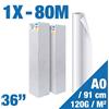 DIPLOT Carta Plotter White Back Speed Jet 120g - Rotolo 36 (91,4 cm x 80 m) - Anima 76 mm