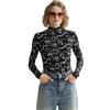 Scotch & Soda All Over Printed Slim-Fit LS T-Shirt T-Shirt Donna (Pacco da 1)