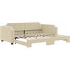 vidaXL Letto da giorno allungabile crema 90x200 cm in tessuto
