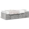 vidaXL Letto da giorno con cassetti senza materasso grigio cemento 75x190 cm
