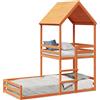 vidaXL Letto a castello con tetto marrone cera 80x200 cm in legno di pino massiccio