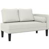 vidaXL Chaiselongue mit Kissen Creme Samt