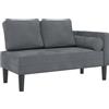 vidaXL Chaise longue con cuscino in velluto grigio scuro