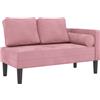 vidaXL chaise longue con cuscino in velluto rosa