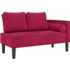 vidaXL Chaise longue con cuscini in velluto rosso vino