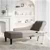 vidaXL Chaise longue con cuscino e bracciolo destro in tessuto Taupe